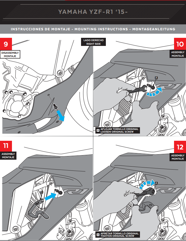 Spoiler Winglets Puig Downforce Yamaha YZF-R1/M RN32 RN49 (15-19) 9766 