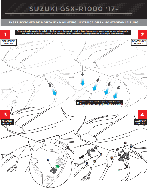 Spoiler Winglets Puig Downforce Suzuki GSX-R 1000 (17-23) 9738 