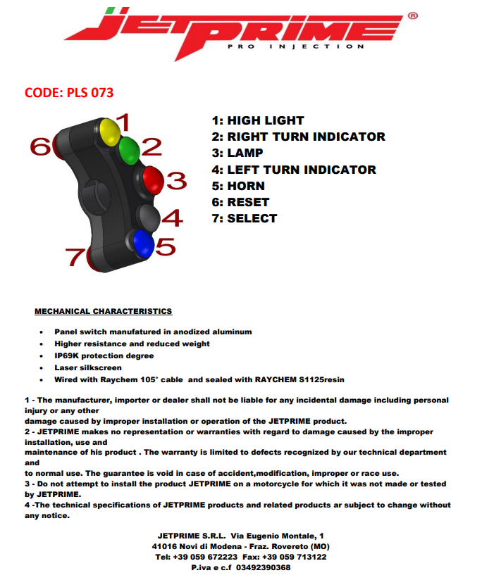 Switch Stering Street Jetprime Yamaha YZF-R7 (22-25) JP PLS 073