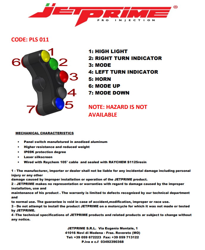 Street Switch Jetprime Suzuki GSX-R 1000 (17-23) JP PLS 011