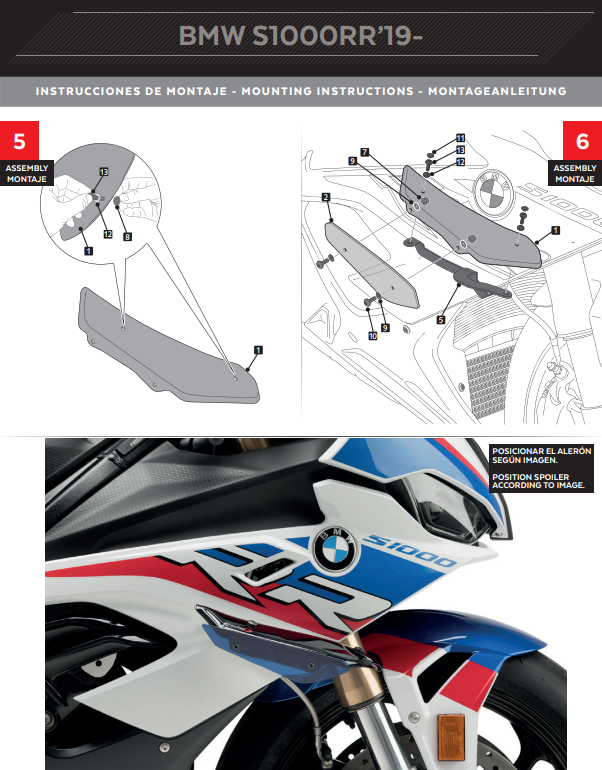 Spoiler Winglets Puig Downforce BMW S1000RR K67 (19-22) 3636 