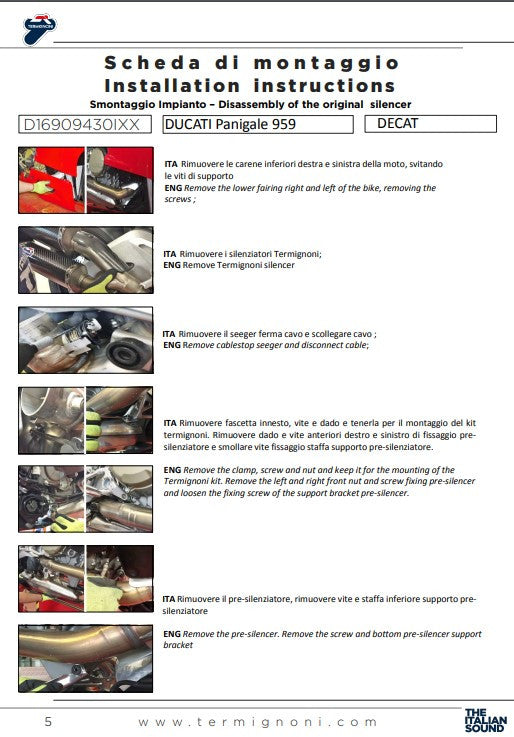 Ternignoni Kat Sostituzione Tubo Ducati Panigale 959 (16-19) D16909430IXX