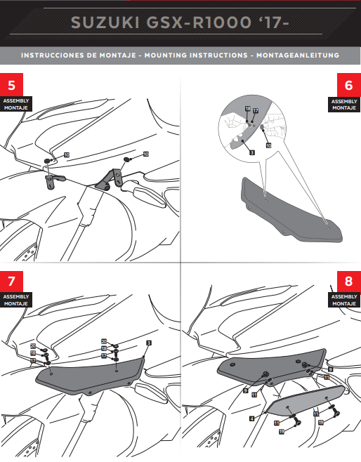 Spoiler Winglets Puig Downforce Suzuki GSX-R 1000 (17-23) 9738 