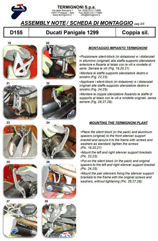 Termignoni kit slip-on carbon doucati panigale 899 (13-16) d155102cpt+d155y