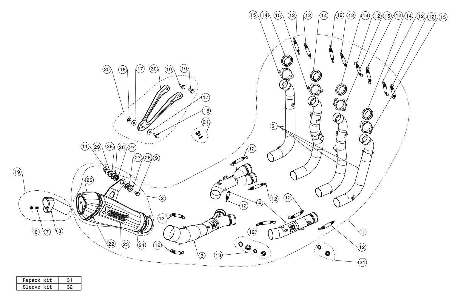 Akrapovic Racing Line (Acciaio Inossidabile) BMW S1000RR K46 (15-18) S-B10R3-CZT 