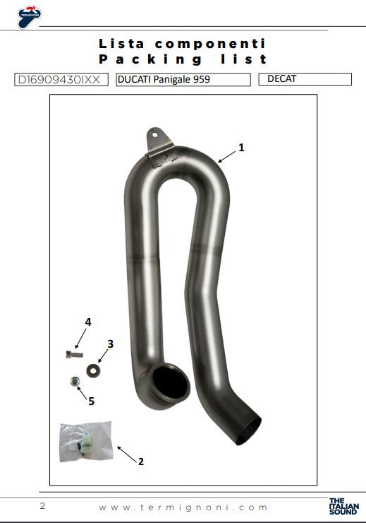 Ternignoni Kat Sostituzione Tubo Ducati Panigale 959 (16-19) D16909430IXX