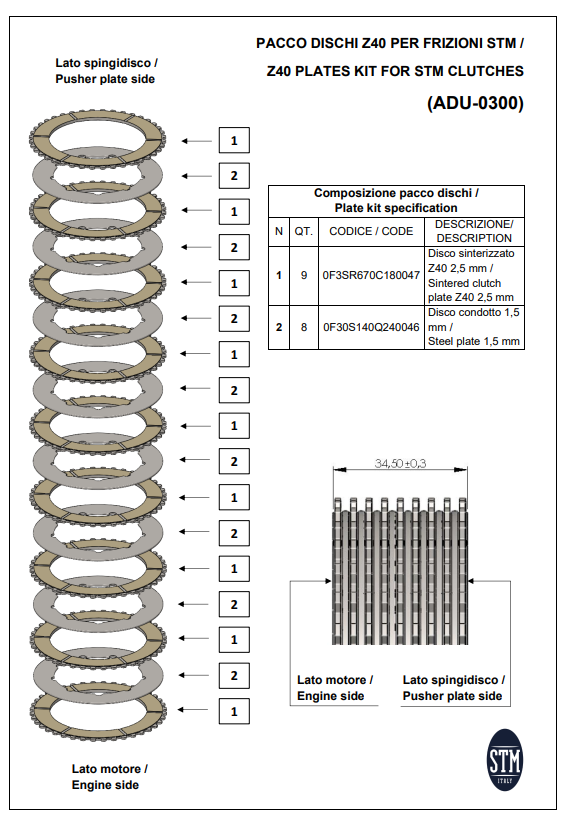 STM EVO GP Frizione secca Ducati Panigale V2 955 (20-24) KTT-2600