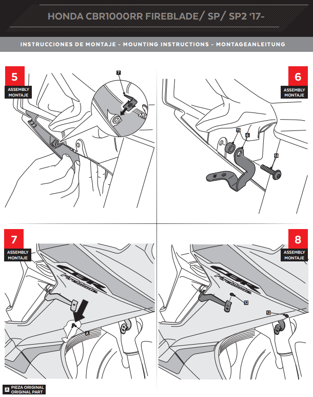 Spoiler di downforce Puig Winglets Honda CBR 1000 RR SC77 (17-19) 9729 