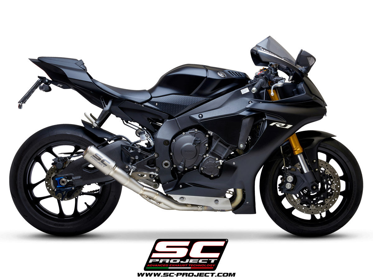 SC-project Slip-on CR-T + Poster Kat-Sace Yamaha YZF-R1/M RN49 (17-19) Y11B-DET36