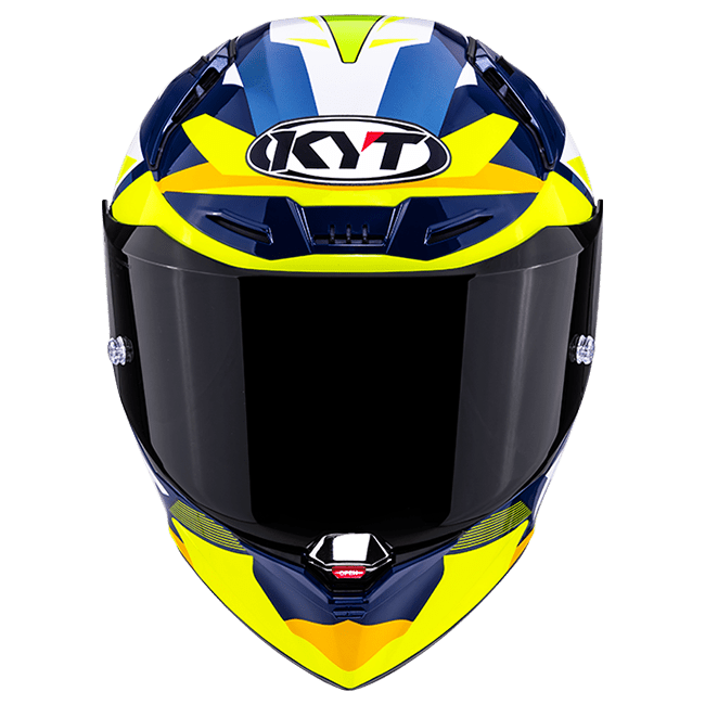 KYT R1R Casco Racing Carbonio Diamante Blu / Giallo Y6R10005 