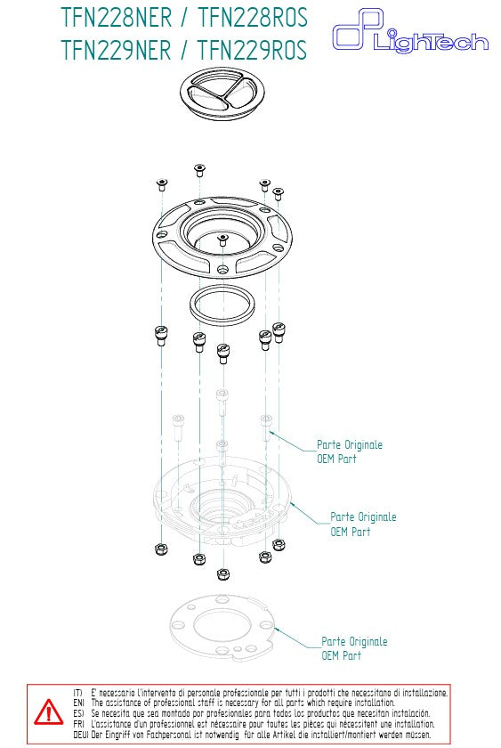 Tappo serbatoio a vite LighTech Aprilia RSV4/1100 Factory/R/RR/RF (09-25) TFN229 
