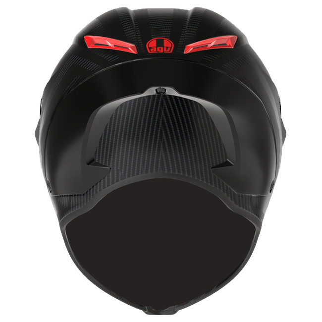 AGV Pista GP RR S Intrepido Matt Carbon/Grau/Rot Integral-Rennhelm, Heckansicht