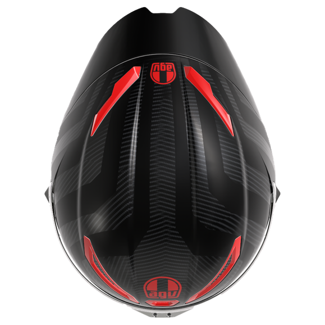 AGV Pista GP RR S Intrepido Matt Carbon/Grau/Rot Integral-Rennhelm, Draufsicht