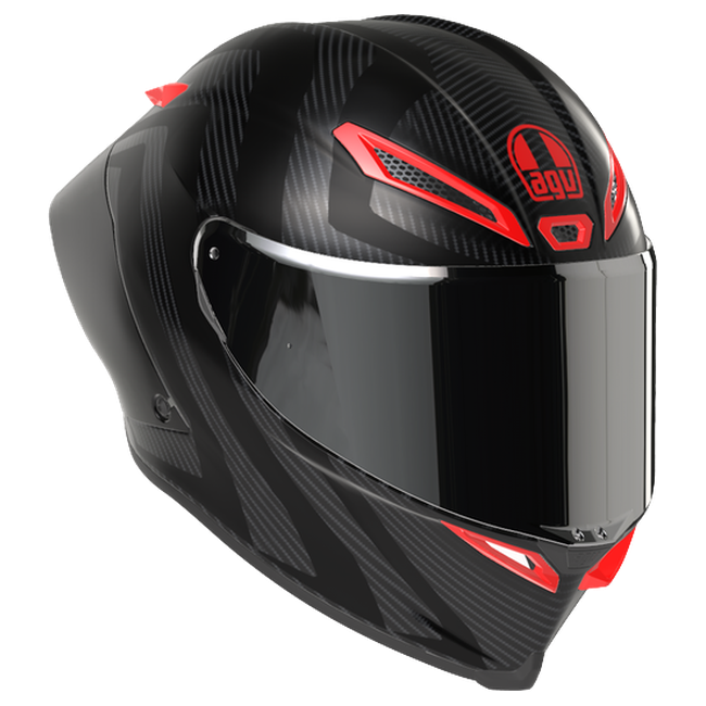 AGV Pista GP RR S Intrepido Matt Carbon/Grau/Rot Integral-Rennhelm, Dreiviertelansicht