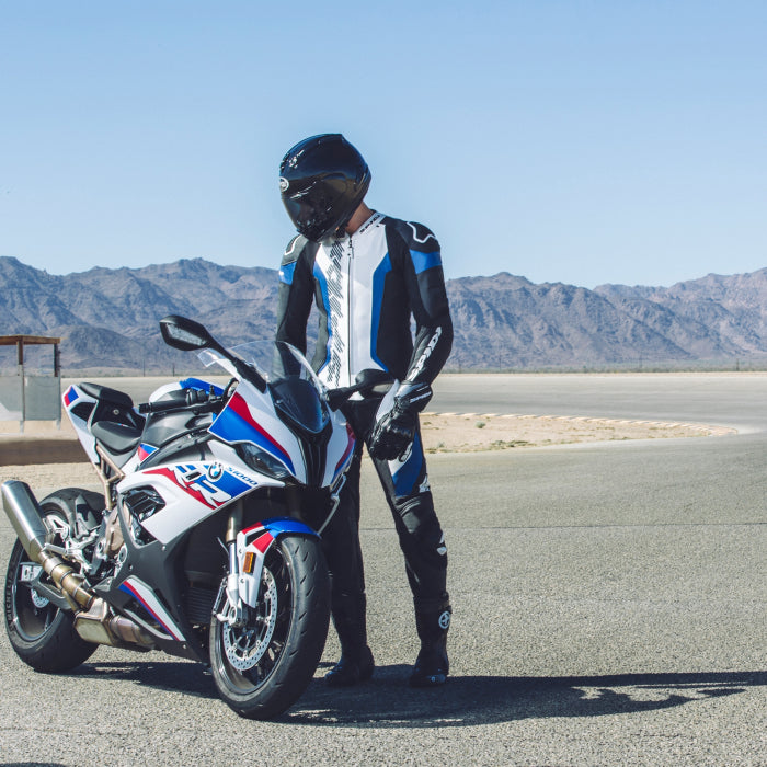 Spidi Laser Pro tuta intera Tuta in pelle – Tuta da gara perforata | Uomo | Nero/Blu | Y154022 