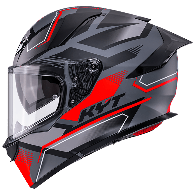 Casco KYT R2R Parsec Matt Grigio / Rosso Y6R20023 