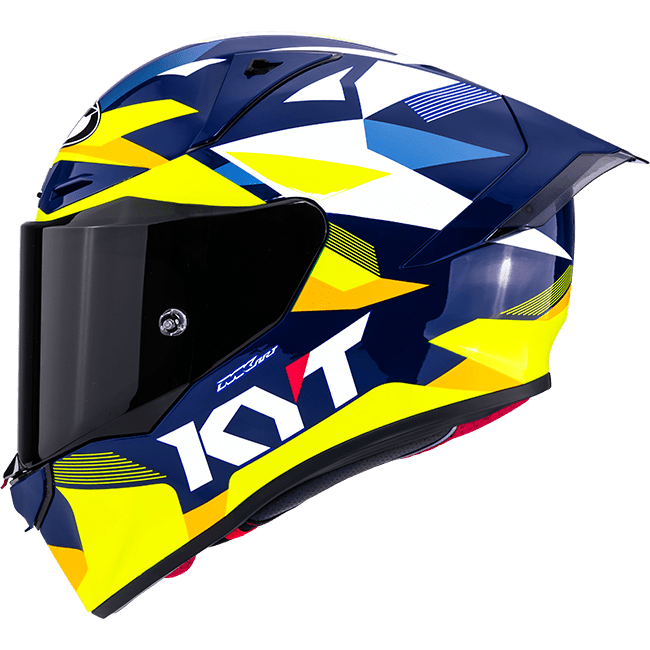 KYT R1R Casco Racing Carbonio Diamante Blu / Giallo Y6R10005 