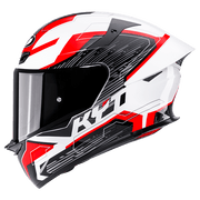 KYT TT-Revo Casco Speeding Bianco / Rosso Y6TR0051 