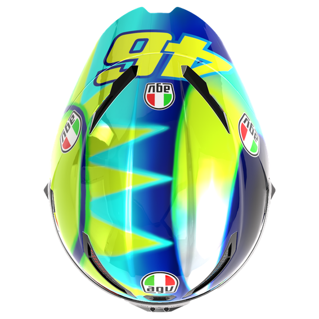 AGV Pista GP RR S Soleluna 2021 Valentino Rossi Replica Integral-Rennhelm, Draufsicht