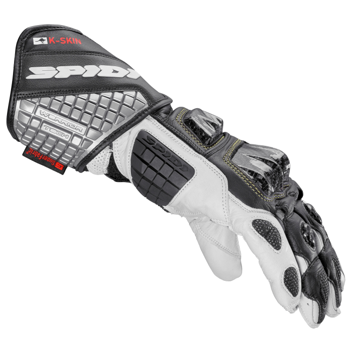 Guanti da moto in pelle Spidi Carbo Kangaroo Racing | Uomo | Nero-Bianco | A216011 