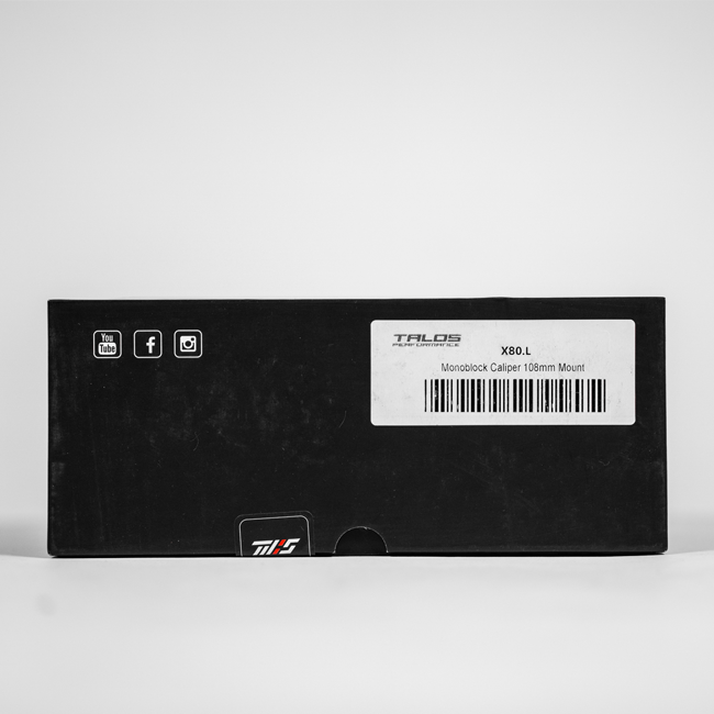 Taslos X80 SBK Racing Monoblock P4 34/38 da 108 mm per le pinze freno anteriore a sinistra | X80.108.hd.l