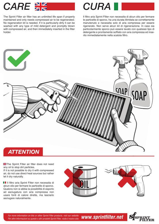 Filtro sprint F1-85-SBK Filtro dell'aria Honda CBR 1000 RR-R SC82 (20-25) R177S F1-85-SBK