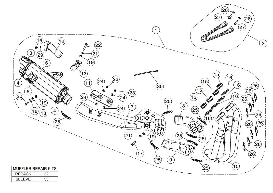 Akrapovic Racing Line (Acciaio Inox) Honda CBR 1000 RR SC77 (17-19) S-H10R8-APLT 