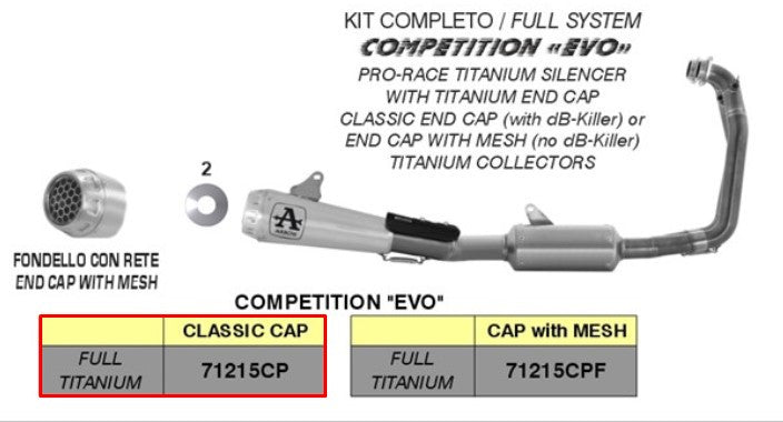 Arrow Complete System Competition Evo Titanium Aprilia Rs 660 (20-25) 71215CP