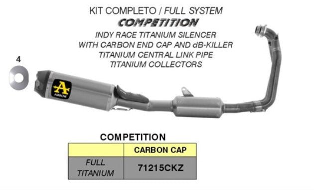 Arrow Complete System Competition Titanium Aprilia Rs 660 (20-25) 71215kkz