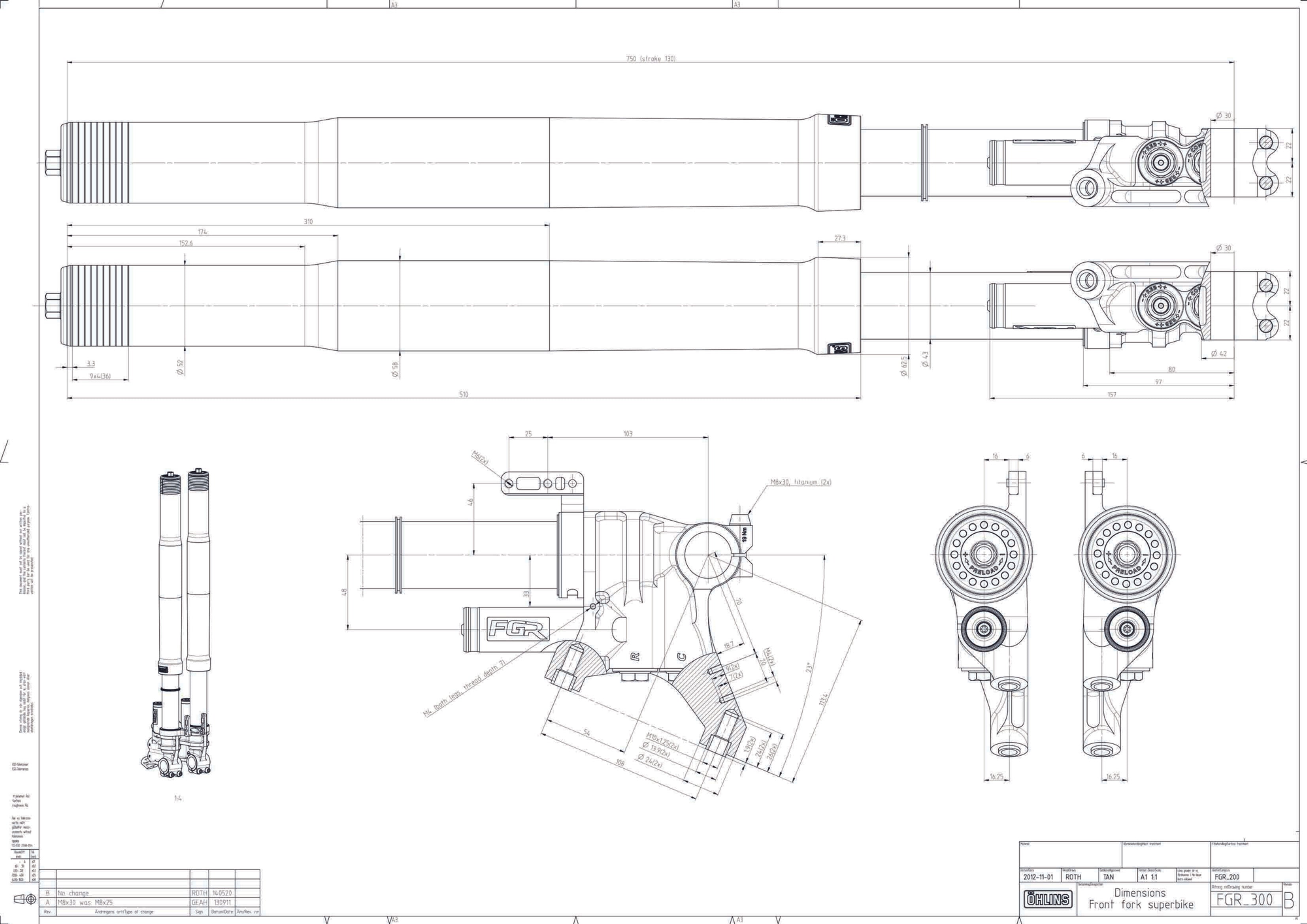 Öhlins FGR 300 FORK RACE TELEGABEL Gaspfold Fork Rennsport