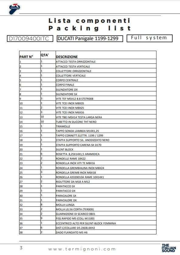 Ternignoni Complete System Force Ducati Panigale V2 955 (20-24) D17009400ITC