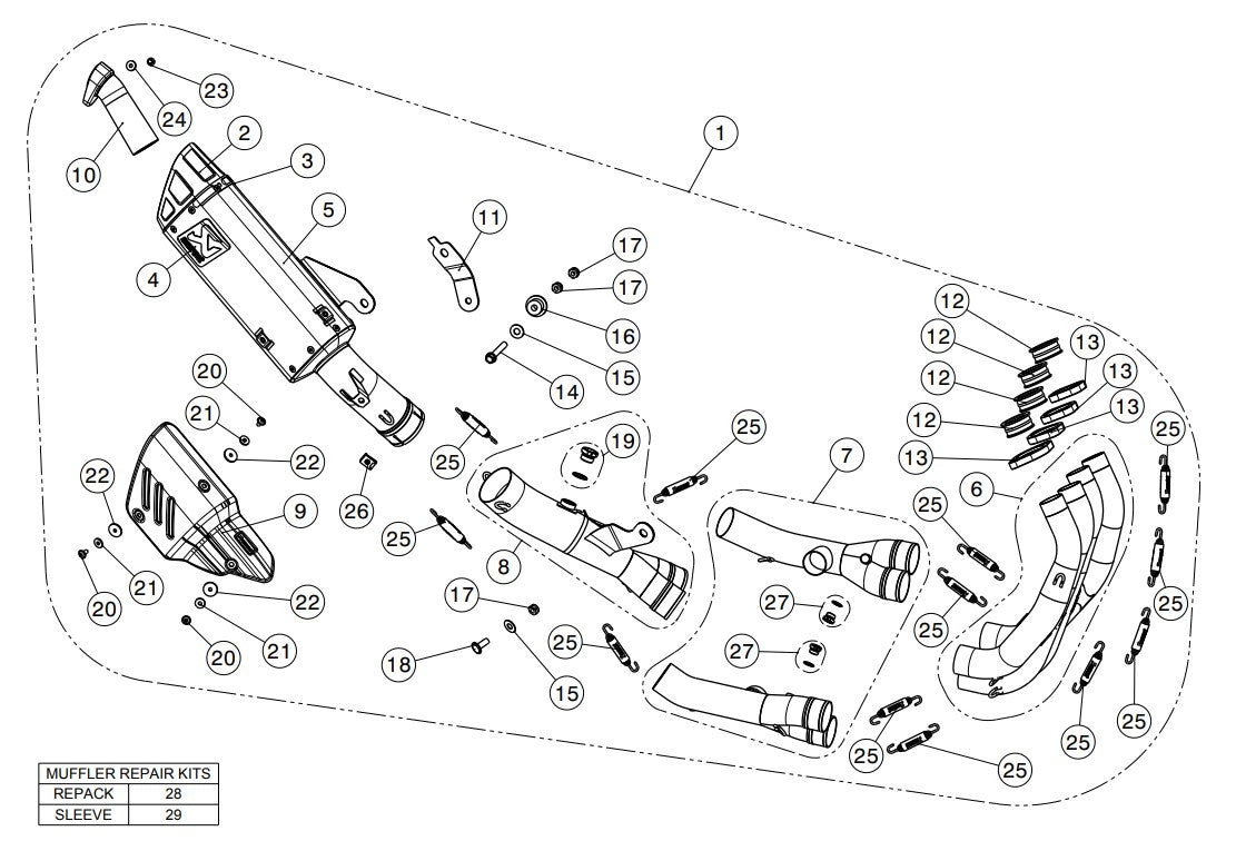 Akrapovic Racing Line (Acciaio Inossidabile) Yamaha YZF-R6 (08-25) S-Y6R9-APT 