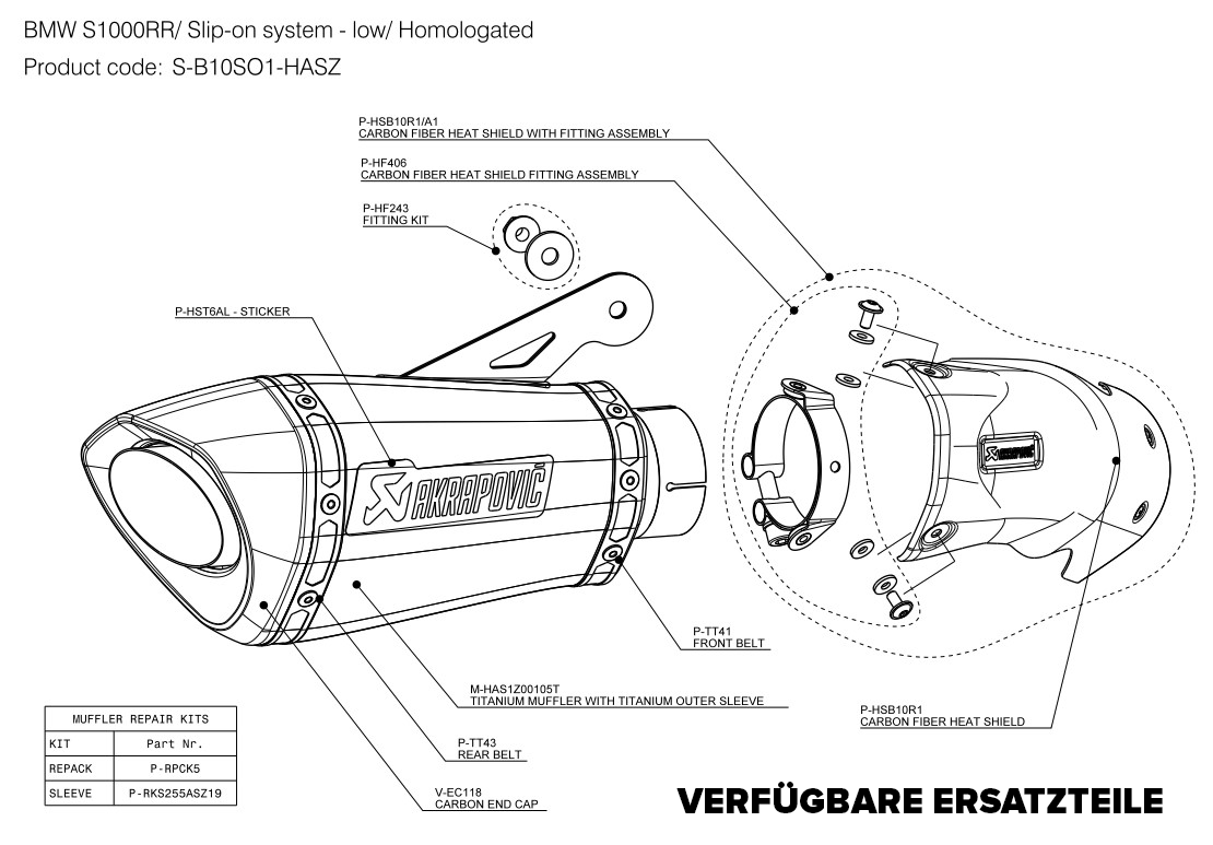 Akrapovic Slip-On Line (Titanio) BMW S1000RR K46 (10-14) S-B10SO1-HASZ 